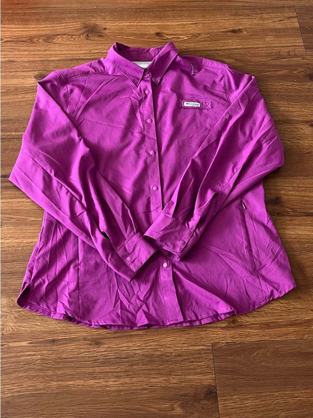 Columbia Purple Long-Sleeve Outdoor Button-Up Shirt
